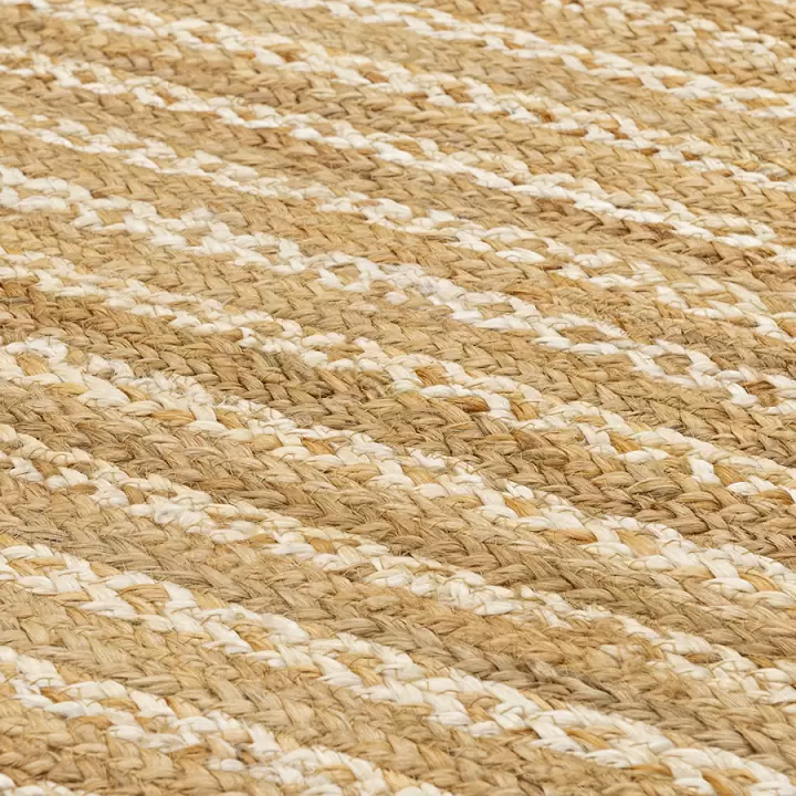 Ковер из джута бежевого цвета в полоску из коллекции ethnic, 70х160 см