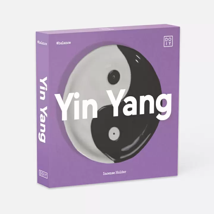 Подставка для благовоний yin yang, D12 см, черно-белая