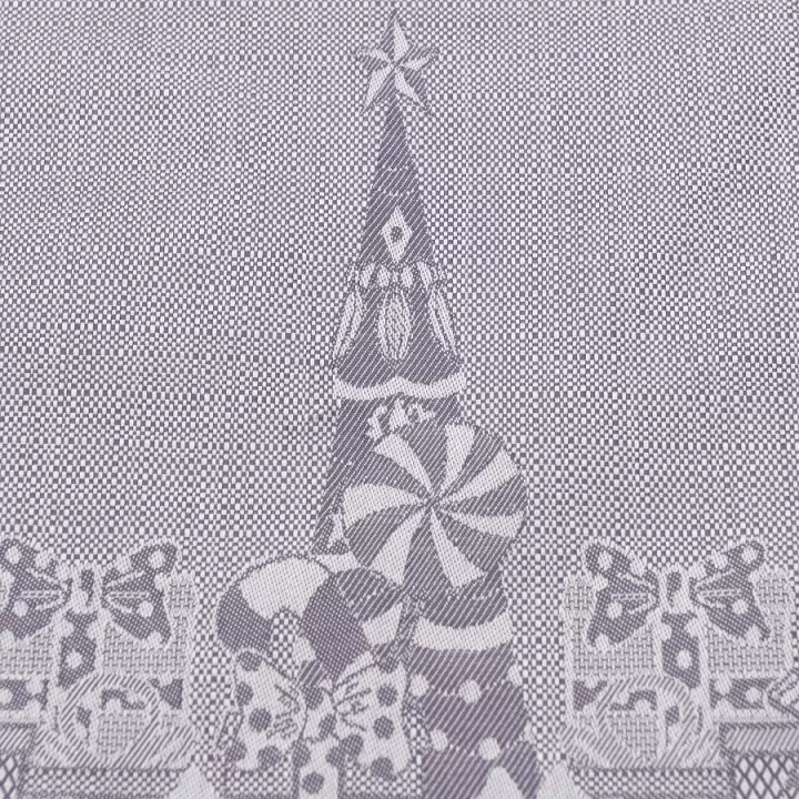 Салфетка из хлопка фиолетово-серого цвета с рисунком Tkano Щелкунчик, New Year Essential, 53х53 см