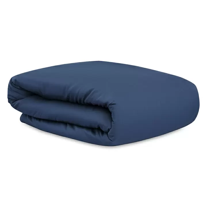 Комплект постельного белья из премиального сатина темно-синего цвета из коллекции essential, 200х220 см