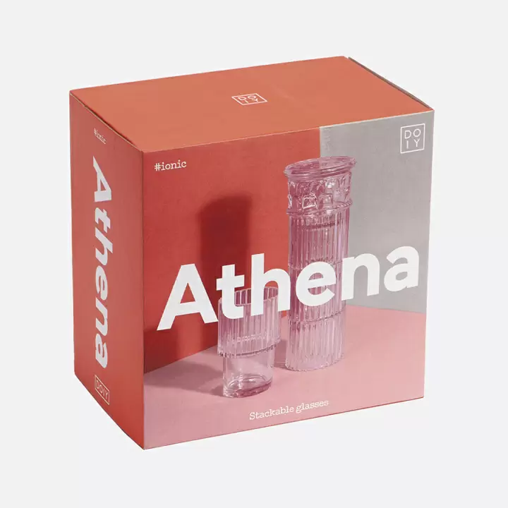 Набор из 4-х стаканов Doiy Athena, розовые