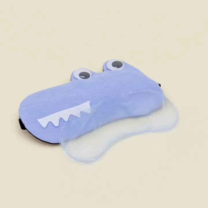 Маска для сна с гелевым вкладышем ILikeGift Crocodile, голубая