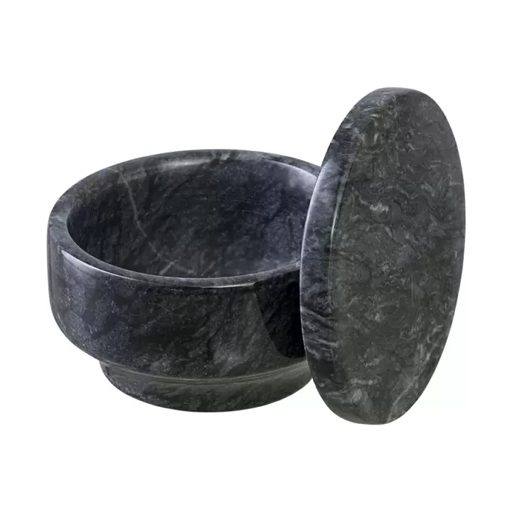 Шкатулка для украшений marm, D10,5х11,8 см, черный мрамор