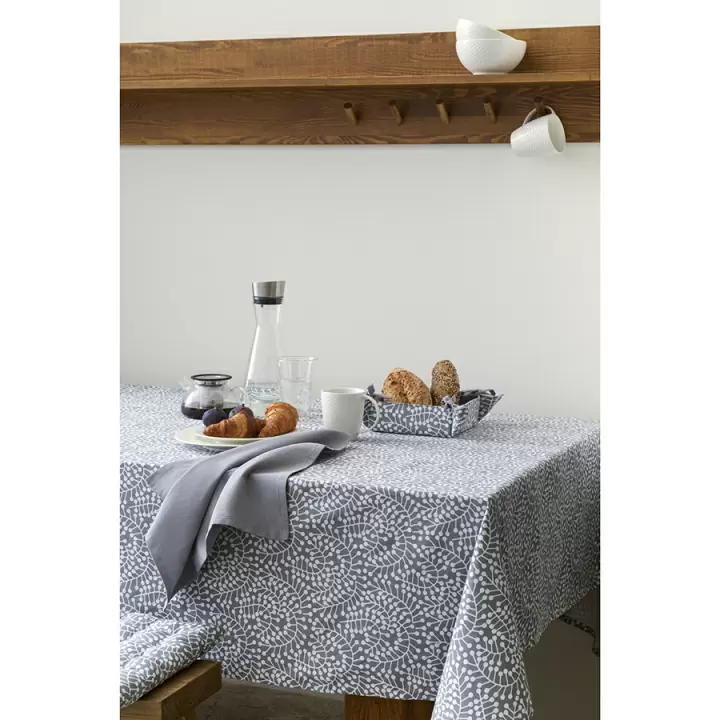 Корзинка для хлеба серого цвета с принтом Спелая Смородина из коллекции scandinavian touch, 30х30 см