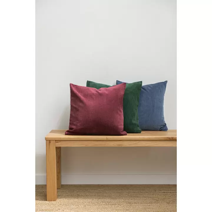 Чехол на подушку фактурный из хлопкового бархата бордового цвета  из коллекции essential, 45х45 см