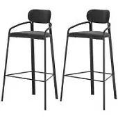 Набор из 2 барных стульев ror, round, велюр, черный/черный