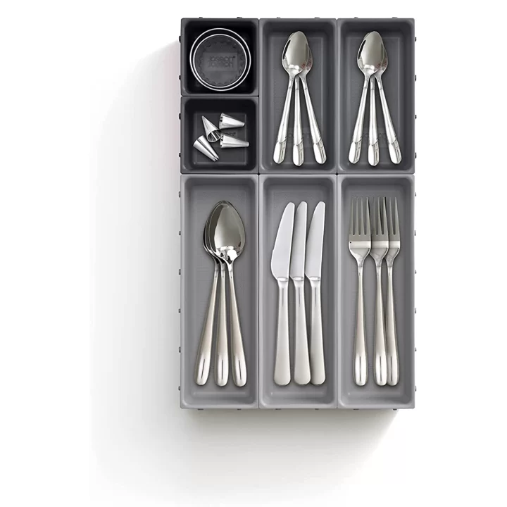 Набор органайзеров для кухонных ящиков из 7 предметов Joseph Joseph Blox, серый