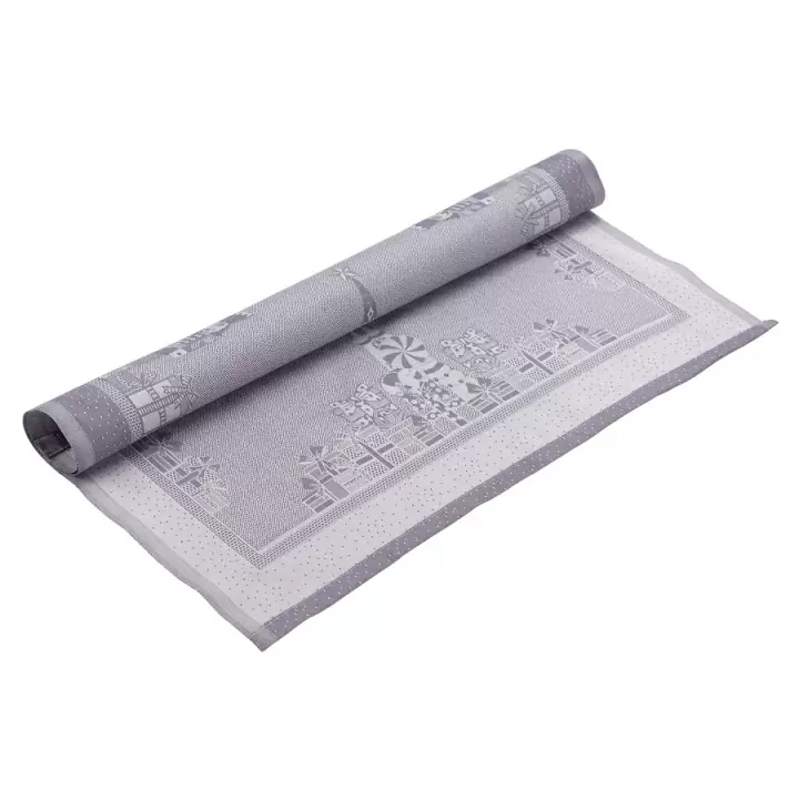 Салфетка из хлопка фиолетово-серого цвета с рисунком Tkano Щелкунчик, New Year Essential, 53х53 см