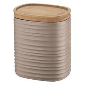 Емкость для хранения с бамбуковой крышкой Guzzini Tierra 1 л, бежево-розовая