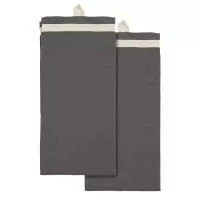 Набор из двух кухонных полотенец саржевого плетения серого цвета из коллекции essential