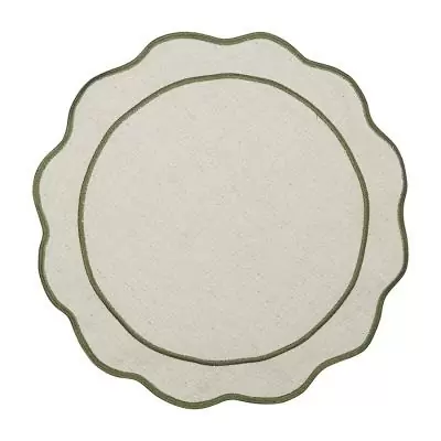Салфетка под приборы anemone из коллекции trendy ruffles, D38 см, оливковый