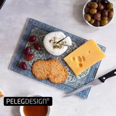 Доска разделочная стеклянная Peleg Design Rugboard Mini, сервировочная доска для кухни, 28х19 см