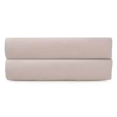 Простыня на резинке из сатина бежевого цвета из коллекции essential, 180х200 см