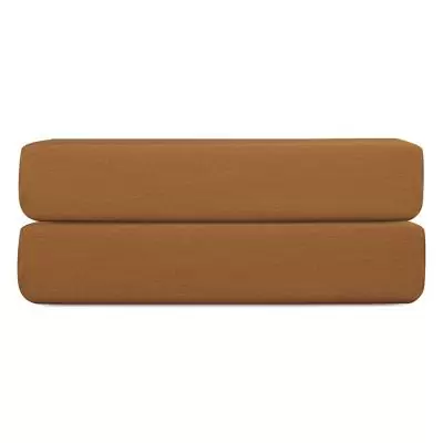 Простыня на резинке из сатина из коллекции meditation, caramel, 180х200х30 см