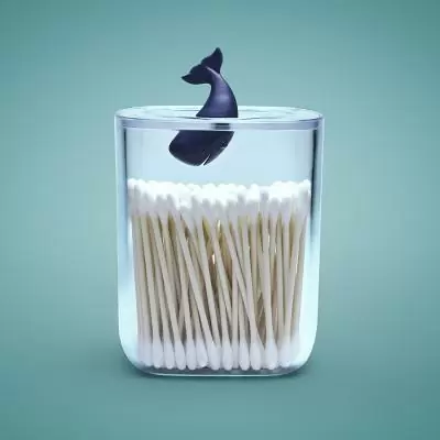 Контейнер для ватных дисков и палочек Qualy Moby Whale Ocean