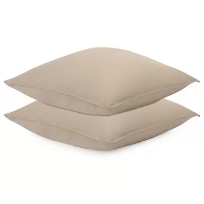 Набор из двух наволочек из сатина светло-коричневого цвета из коллекции essential, 70х70 см
