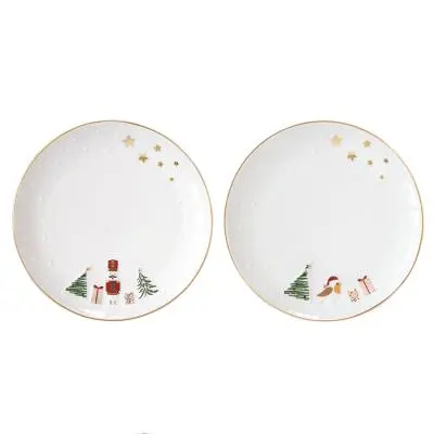 Набор десертных тарелок let it snow, nutcracker & bird, D16 см, 2 шт.