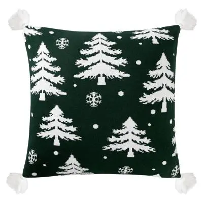 Подушка вязаная с новогодним рисунком Морозный Лес
из коллекции new year essential, 45x45 см