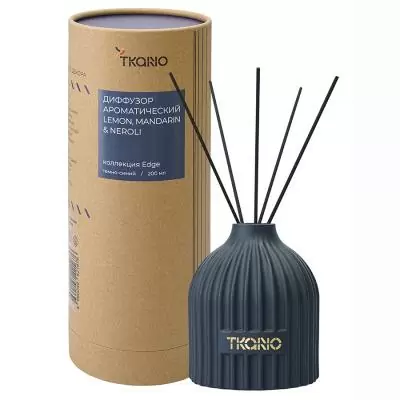 Диффузор ароматический lemon, mandarin & neroli из коллекции edge, 200 мл, тёмно-синий