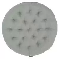 Подушка на стул круглая из стираного льна серого цвета из коллекции essential, 40х40x4 см