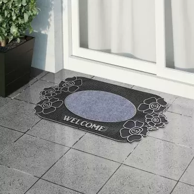 Коврик придверный Доляна Welcome цветы