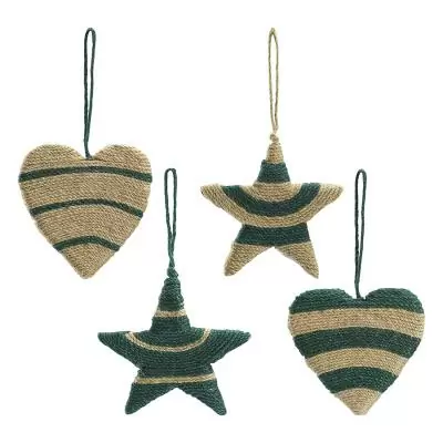 Набор елочных украшений trendy stripes из джута и гофрированного картона из коллекции new year essential