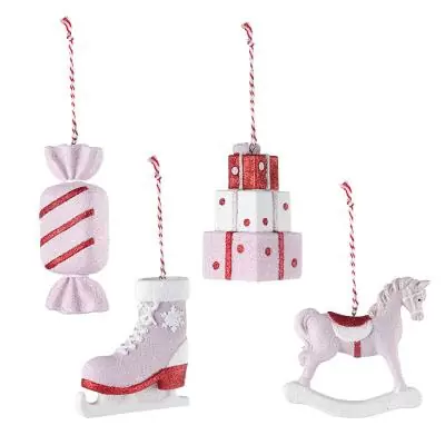 Набор ёлочных украшений pink fairytale из коллекции new year essential, 4 шт.