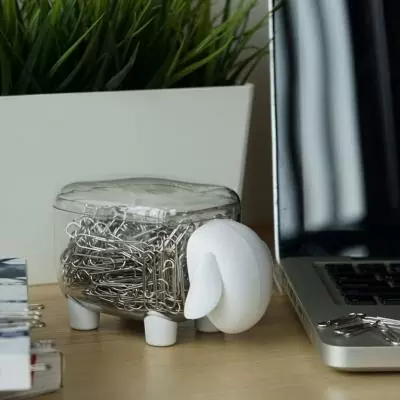 Контейнер для хранения Qualy Sheepshape, белый с прозрачной крышкой