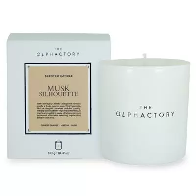 Свеча ароматическая the olphactory, white insignia, musk silhouette, 60 ч