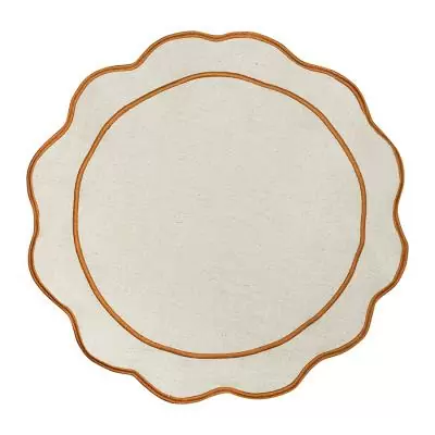 Салфетка под приборы anemone из коллекции trendy ruffles, D38 см, карри