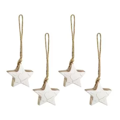 Набор елочных украшений marble stars из коллекции new year essential, 4 шт.