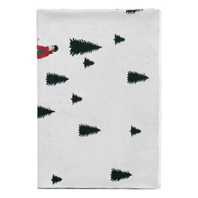 Плед вязаный с новогодним рисунком Лыжники из коллекции new year essential,130х180 см