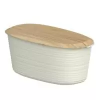 Хлебница с бамбуковой крышкой Guzzini Tierra, 31,5х16,4х12,9 см, молочная