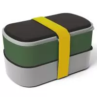 Ланч-бокс с приборами Smart Solutions Food Time, 1 л, зеленый/серый