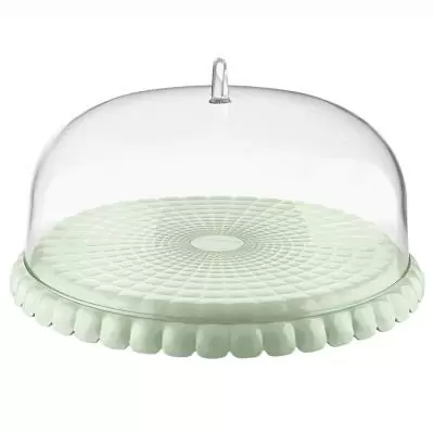 Подставка для торта с крышкой Guzzini Tiffany, D30 см, зеленая