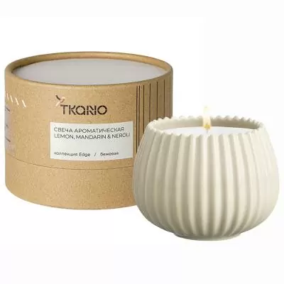 Свеча ароматическая lemon, mandarin & neroli из коллекции edge, бежевый