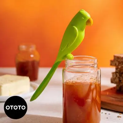 Силиконовая лопатка-скребок для банок OTOTO Parry Parrot, для джема, паст и соусов