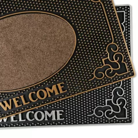 Коврик придверный резиновый Доляна Welcome 40х70 см