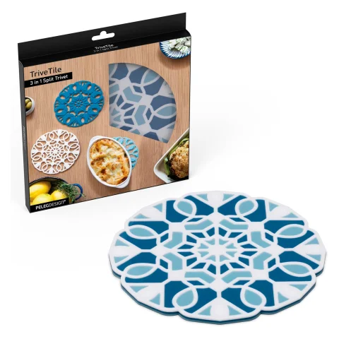 Подставка под горячее 3в1 Peleg Design TriveTile, белый/синий