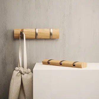Вешалка настенная flip, 3 крючка, натуральное дерево