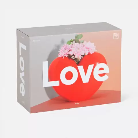 Ваза для цветов love, 15,5 см, красная