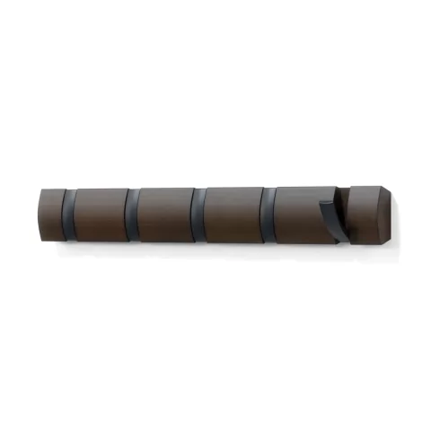 Вешалка настенная Umbra Flip 5 крючков, черная/орех