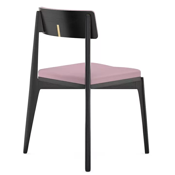 Набор из 2 стульев aska, рогожка, черный/розовый