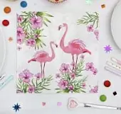 Салфетки бумажные Парочка фламинго (20 шт)