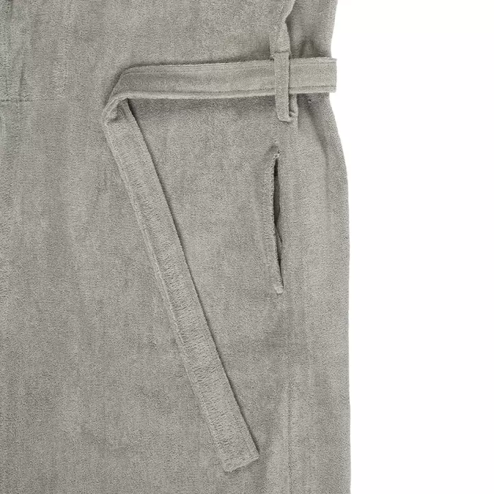 Халат махровый из чесаного хлопка серого цвета из коллекции essential, размер m