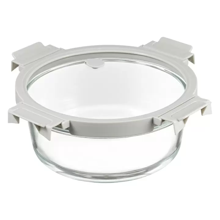 Контейнер для запекания и хранения круглый с крышкой Smart Solutions, 1,3 л, светло-серый