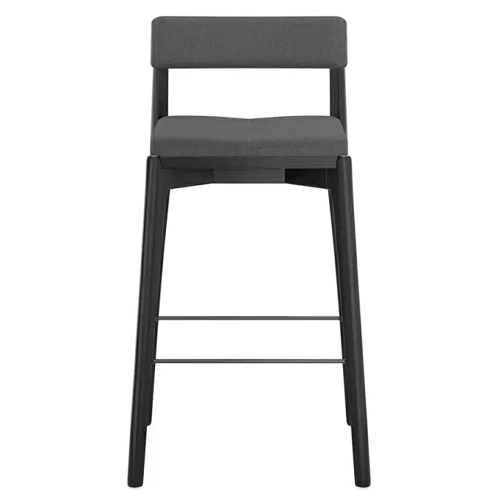 Набор из 2 полубарных стульев aska, рогожка, черный/темно-серый