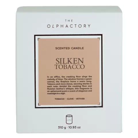 Свеча ароматическая the olphactory, white insignia, silken tobacco, 60 ч