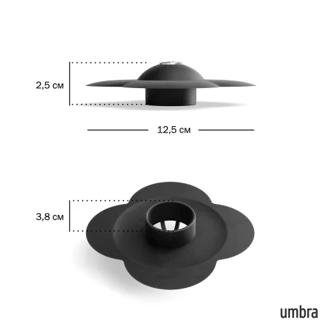 Фильтр-заглушка для слива Umbra Bloom в форме цветка, черный