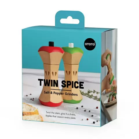 Набор мельниц для соли и перца OTOTO Twin Spice, ручные мельницы для специй из бука
